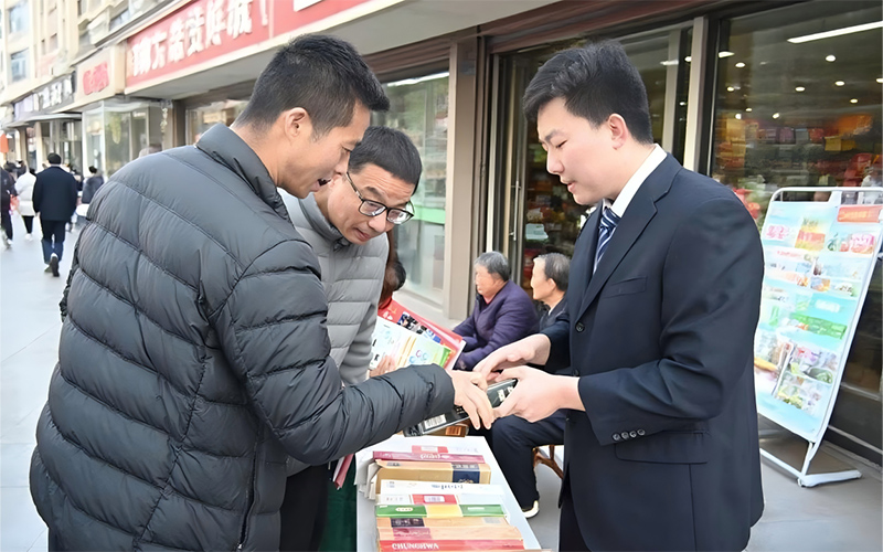 “雁小青”为市民讲解真假烟鉴别技巧。李伟摄