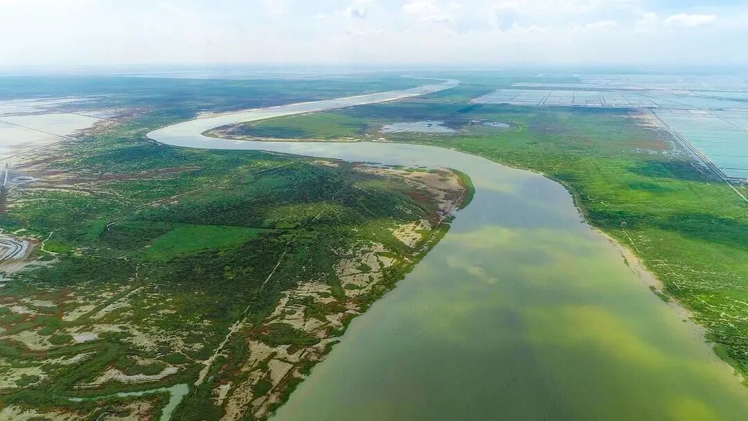 刁口河流路的补水。张立传摄