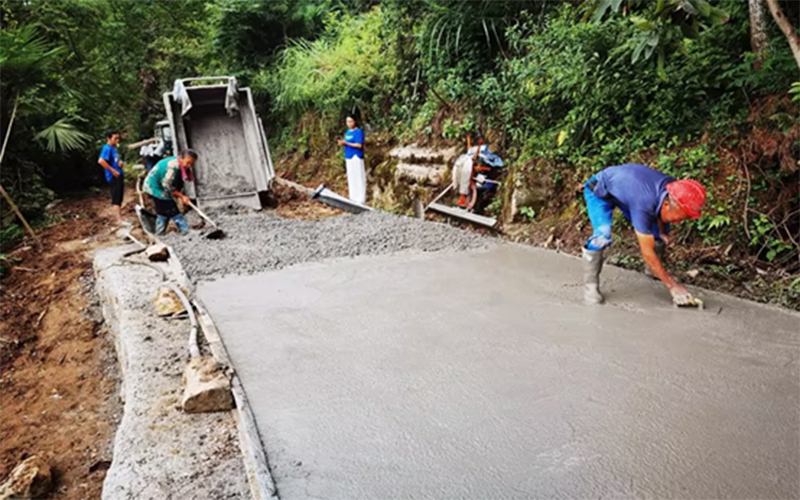 龙潭河村道路硬化施工